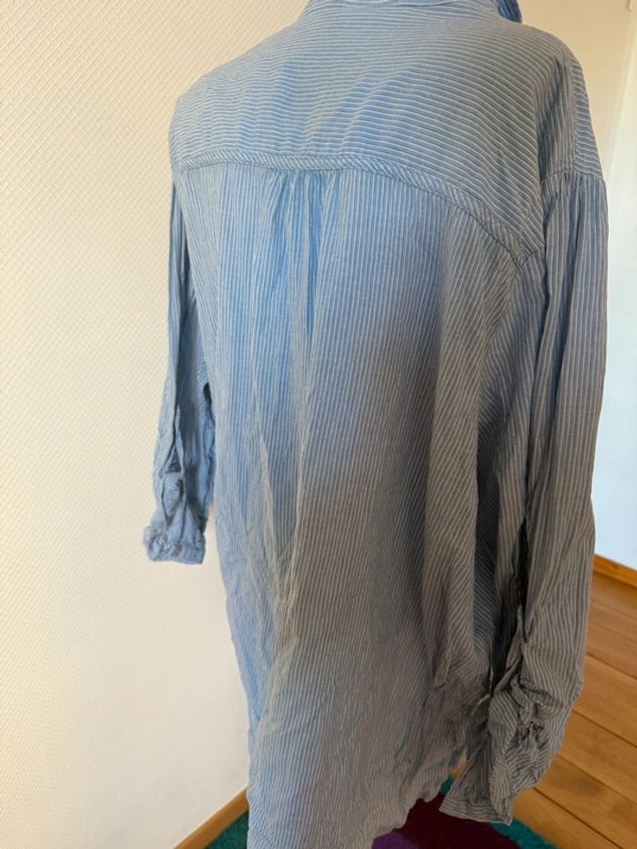 Blouse grande taille en très bon état bleu ikebana taille 54/56 - photo numéro 5