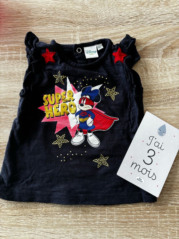 Tee shirt Minnie super hero DISNEY t.3m