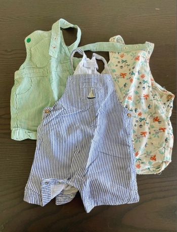 Lot de 3 salopettes taille 6 mois