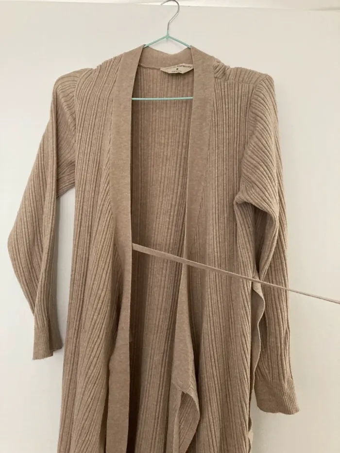 Gilet long cache cœur ceinture grossesse beige crème primark maternity - photo numéro 11