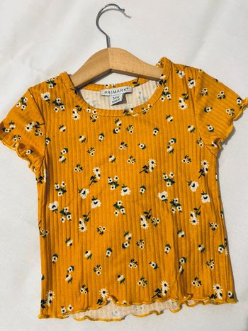Haut côtelé Primark fleuri 3/4 ans