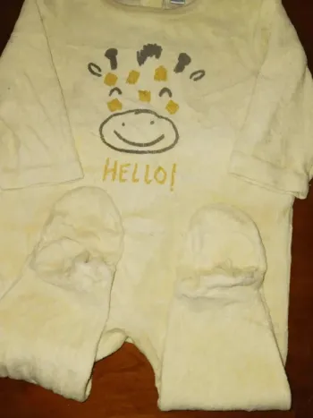 Pyjama velours girafe 6 mois tex baby