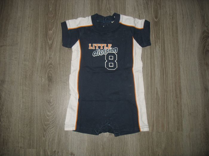 COMBI SHORT MARINE ET BLANC BÉBÉ GARÇON "H&M" - 2/4 MOIS - n°02