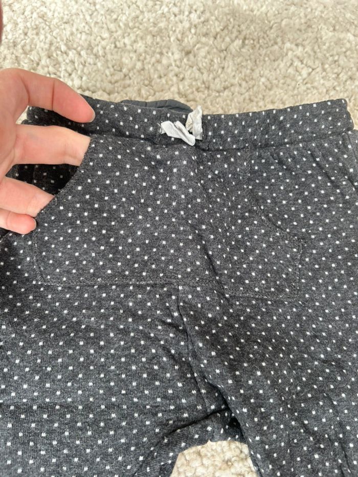 Pantalon type jogging noire à pois blanc fille - Zara - 6/9 mois - photo numéro 2