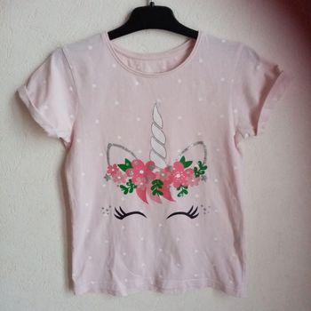 Tee-shirt à manches courtes licorne fille🦄