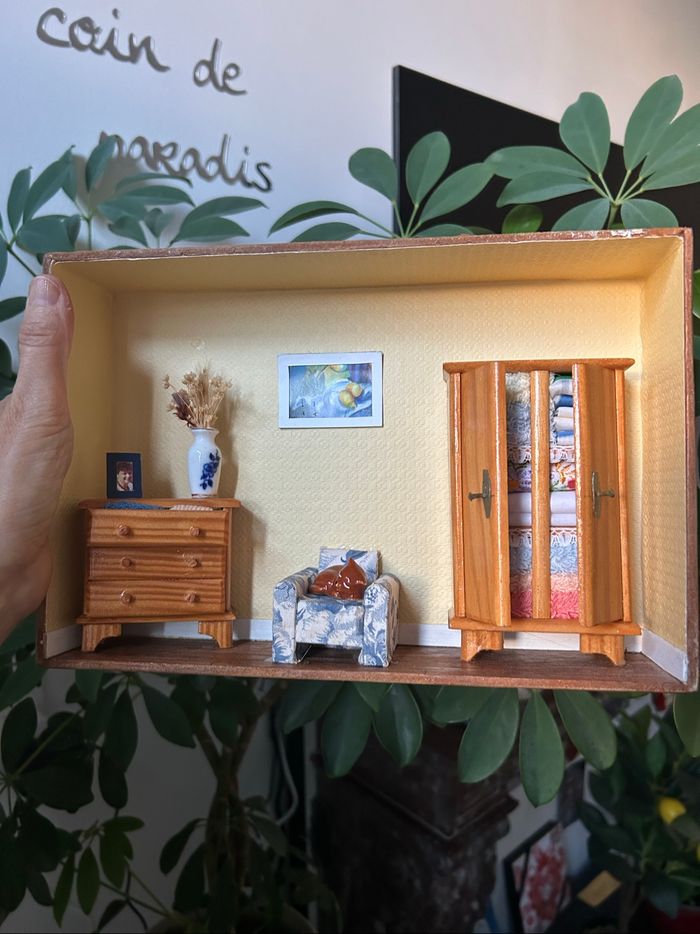 Vitrine diorama de collection miniature.