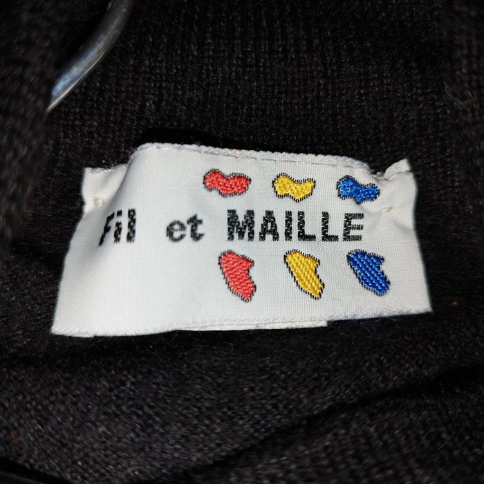 Pull doux col montant noir vintage - photo numéro 3