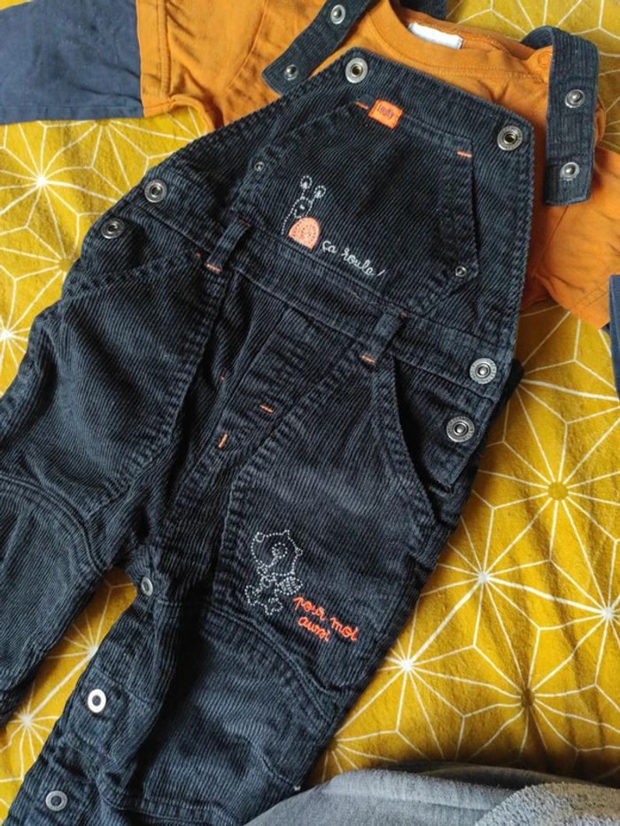 Salopette velours noir orchestra+ 1tee shirt offert - photo numéro 2