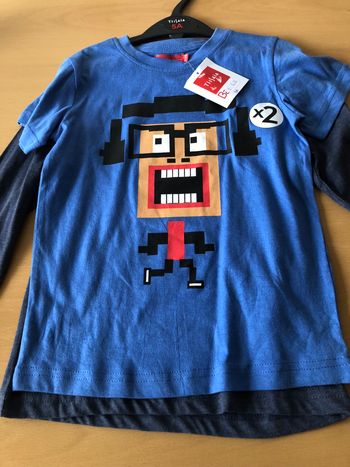 lot 2 tee shirt garcon en coton manches courtes et manches longues 110 cm 5 ans 