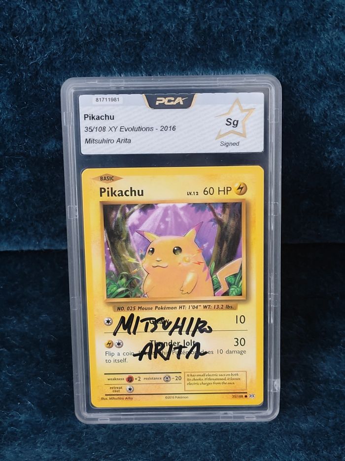 Pikachu 35/108 XY Évolutions - 2016 Mitsuhiro Arita Signed PCA