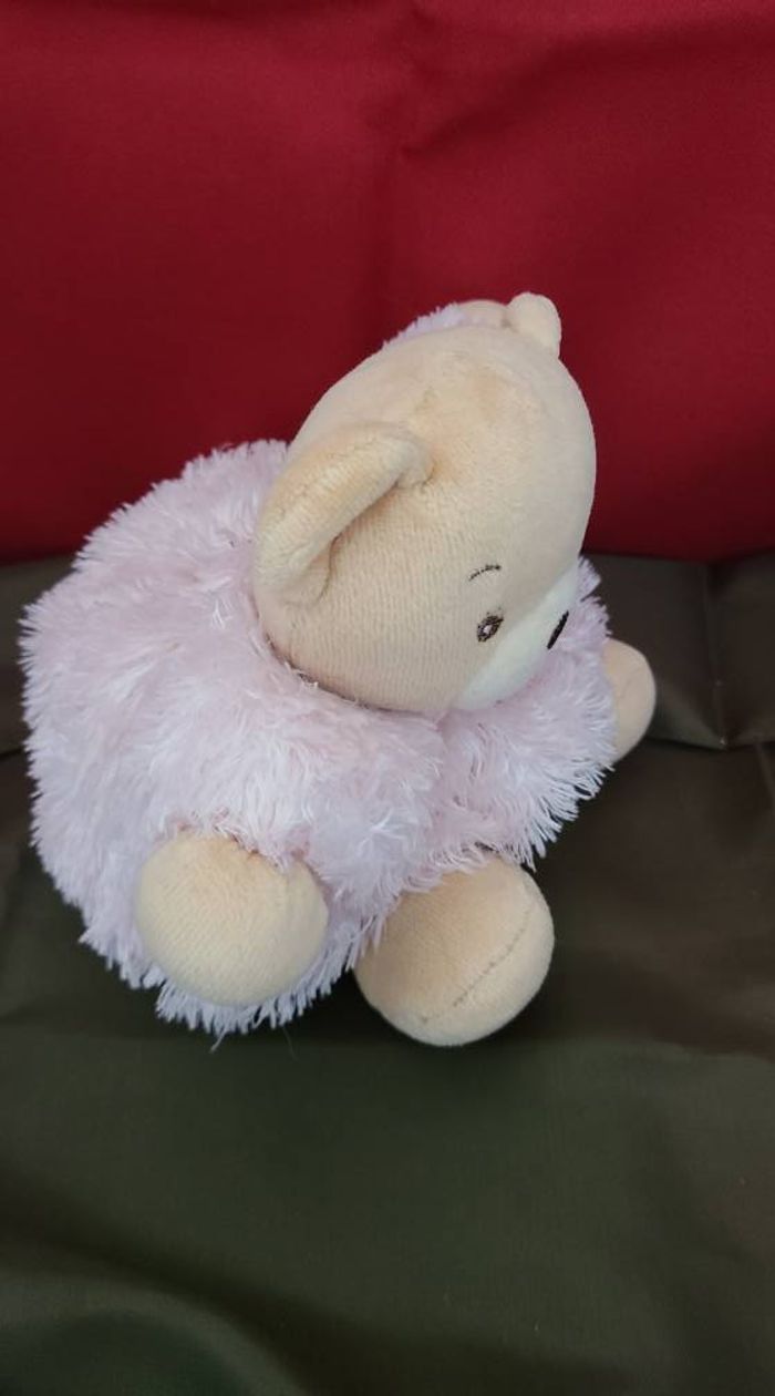 Kaloo doudou ours boule fourrure rose - photo numéro 2
