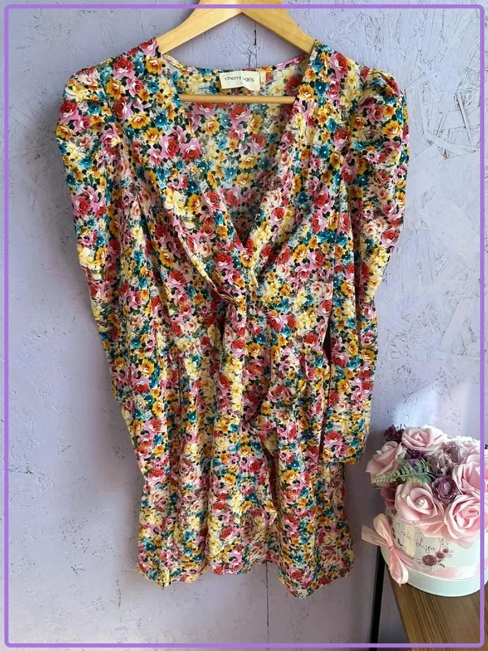 Robe Cherry Paris à fleurs - Taille S