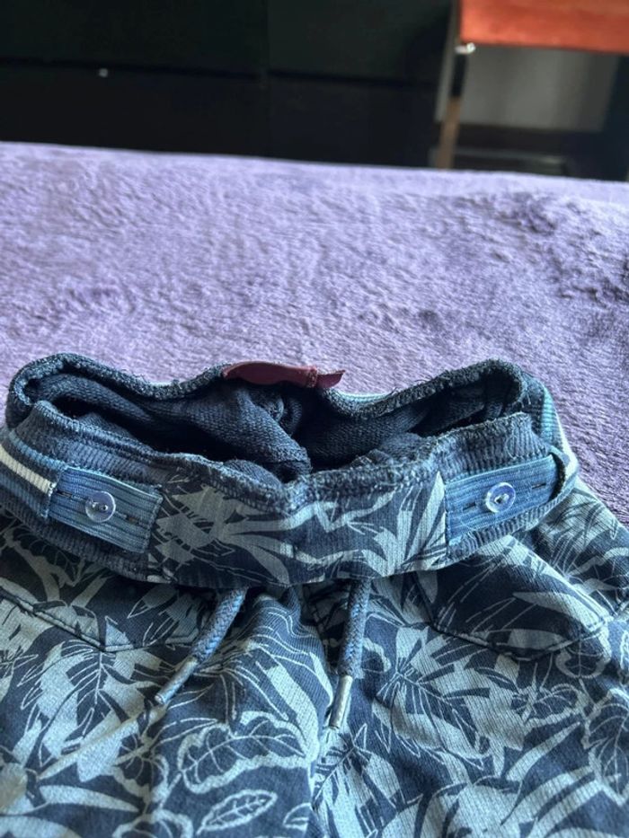 Bermuda garcon en coton imprimé feuillage tons bleus Sergent major taille 4 ans - photo numéro 7