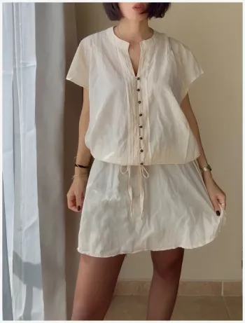 Tunique Blanche Porte beige crème 52 neuve