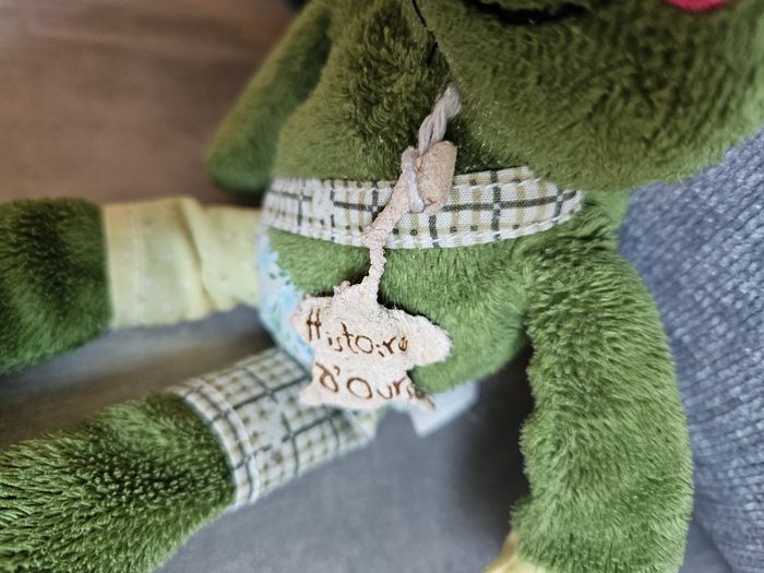 Grenouille vintage Histoire d'ours peluche doudou - photo numéro 3