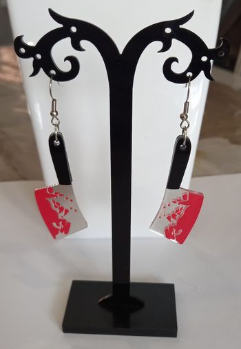 Boucles d'oreilles haché sanglante