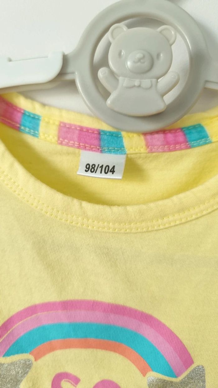 T-shirt arc en ciel so sweet jaune taille 3-4ans - photo numéro 6