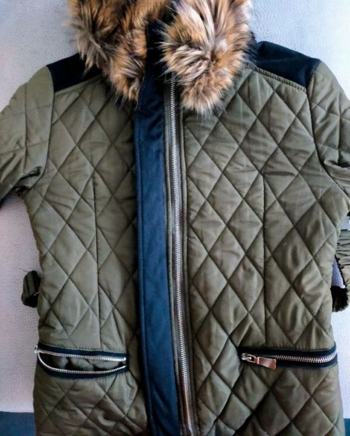 Doudoune/veste matelassée femme 36 vert kaki marque VOYELLES - photo numéro 8