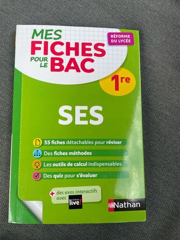 Mes fiches pour le bac ses sciences économiques sociales première