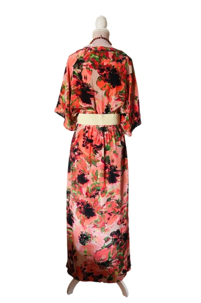 🌺🌿Robe longue bohème 38/40 Cream CREliza Peach Flower boho maxi dress🌿🌺 - photo numéro 10