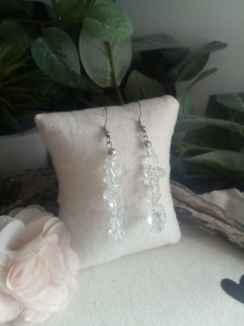 Boucles d'oreilles bohèmes en pierres de cristal de roche