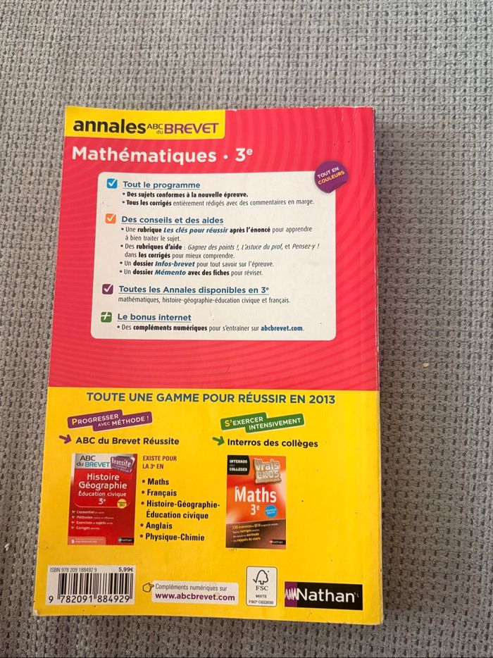 Bonjour vend Livre  brevet - photo numéro 2