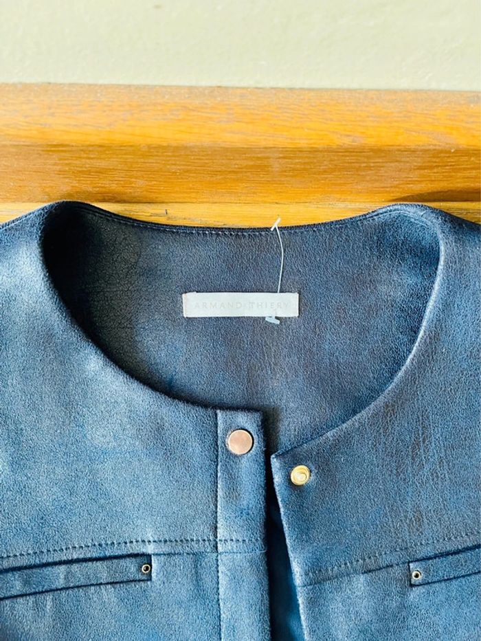 Sublime veste perfecto neuve armand thierry bleu marine taille 42 - photo numéro 4