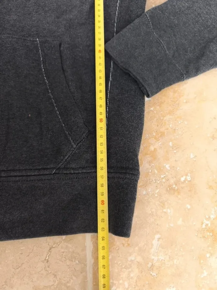 Sweat a capuche zippé gris foncé chiné Polo Ralph Lauren homme M logo bordeaux - photo numéro 7