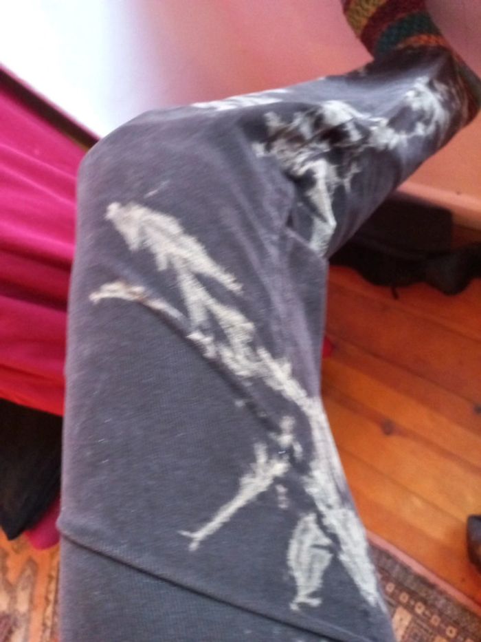 Superbe pantalon moulant type velours marron rare stylisé taches claires rétro - photo numéro 6