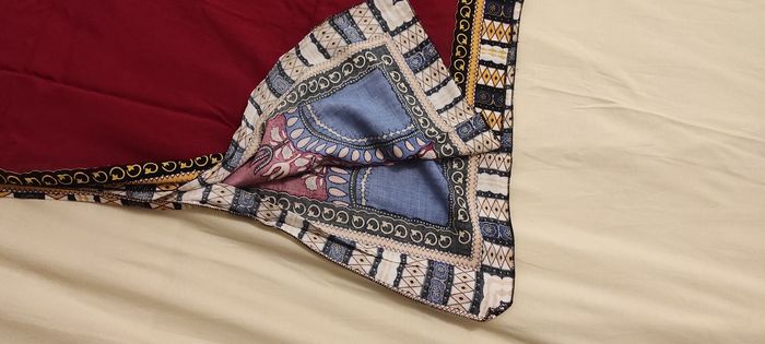 Robe tunique africaine bordeaux - photo numéro 3