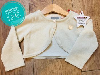 Boléro pailleté de fête Noël Sergent Major en 12mois/1an NEUF