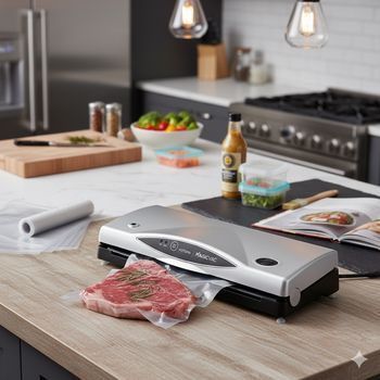 Neuf - Machine sous vide alimentaire, Magic Vac Futura, 800mbar, argent/noir