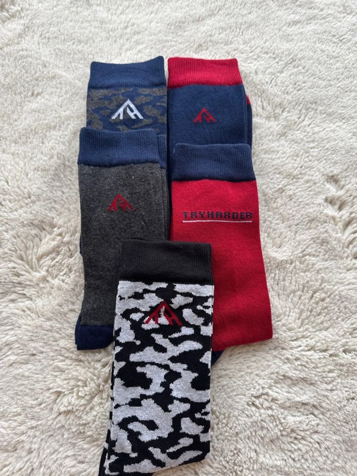 🧦lot 5 paires de chaussettes - Tryharder- taille 43-46- neuf sous blister