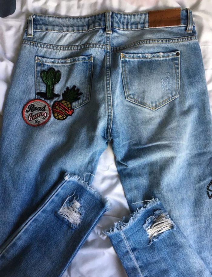 jeans mom avec motif femme neuf - photo numéro 4