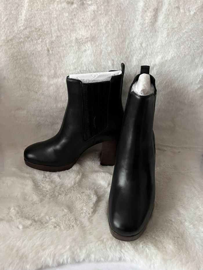Bottines noires en cuir san marina pointure 36 talons 8 cm - photo numéro 2