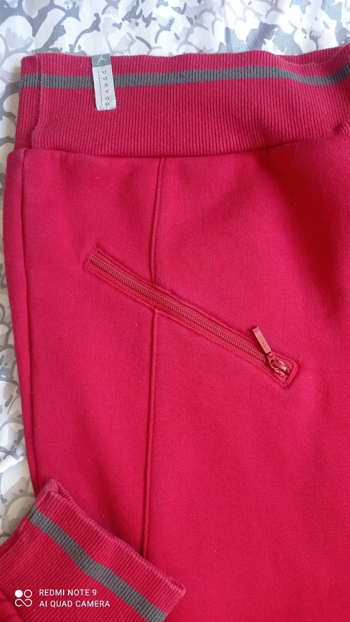 Veste sweat à capuche Domyos rouge intérieur polaire 12 ans - photo numéro 5