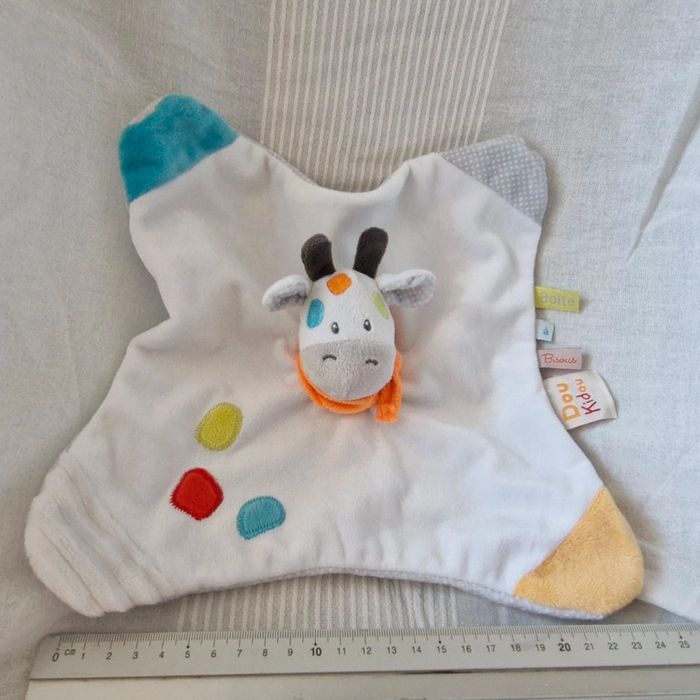 Doudou plat blanc vache/girafe Doukidou