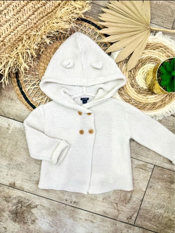 Gilet maille 12 mois capuche