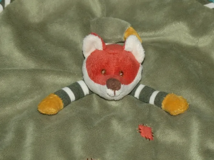 Doudou plat renard Foxy Bukowski vert 🦊tbe - photo numéro 2