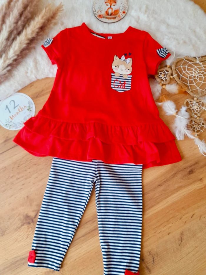 Ensemble tenue chat 12 mois fille - photo numéro 2