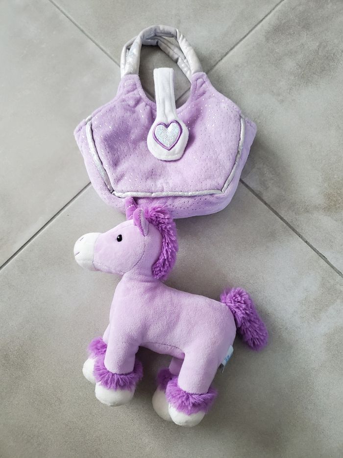 Peluche licorne et sac à main violet - fille - photo numéro 3