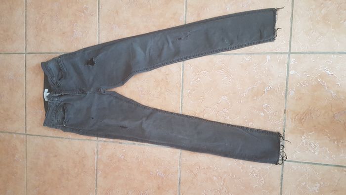 Jeans slim troué femme 34 noir H&M