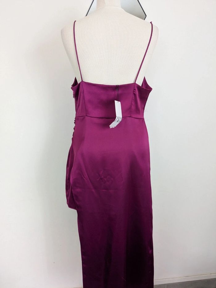 Robe satiné violet asymétrique T40 : Zara - photo numéro 3