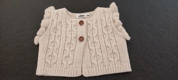 Gilet sans manches écru beige bébé fille Gémo 3 mois
