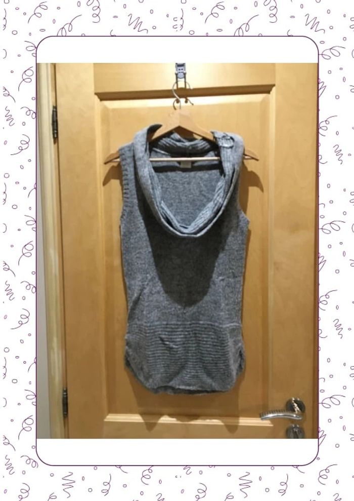 Pull col boule gris camaïeu