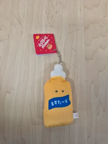 Porte-clés peluche Tsuburana Hitomi "Fast Food" : Moutarde