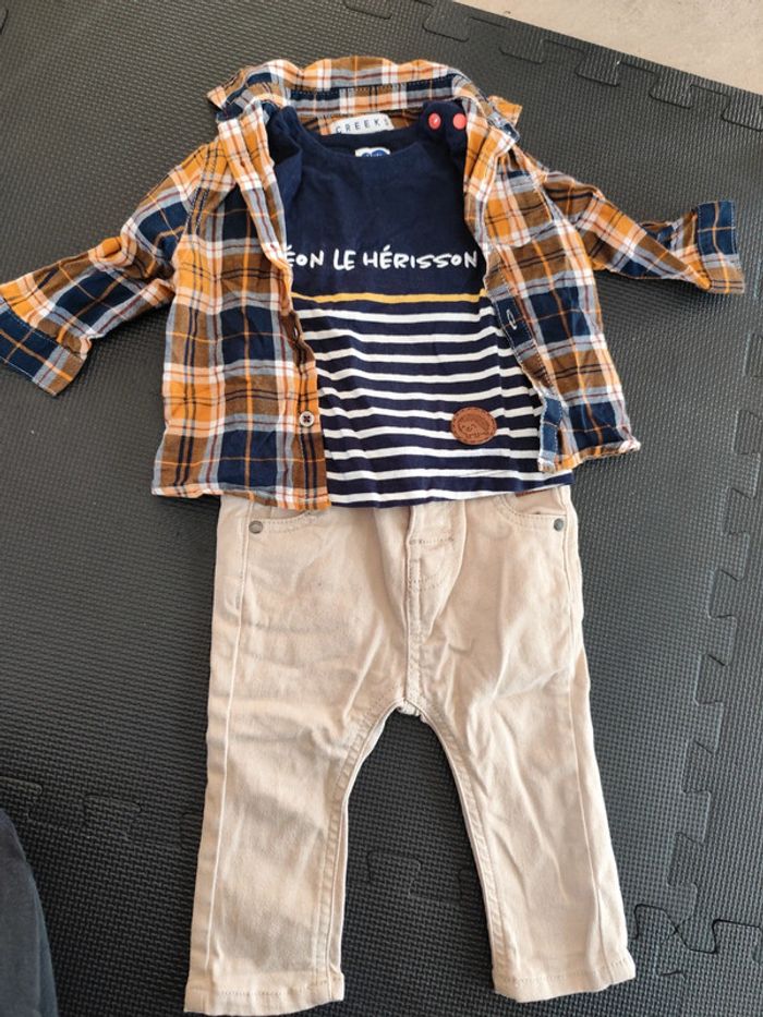 Ensemble 6 mois jeans chemise et tee shirt