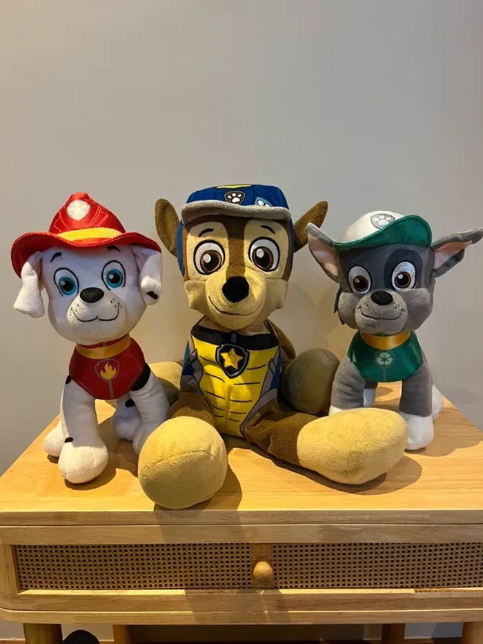 Lot de 3 peluches pat patrouille
