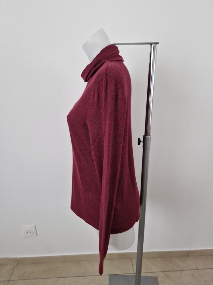 Pull fin col roulé bordeaux Mim - photo numéro 4
