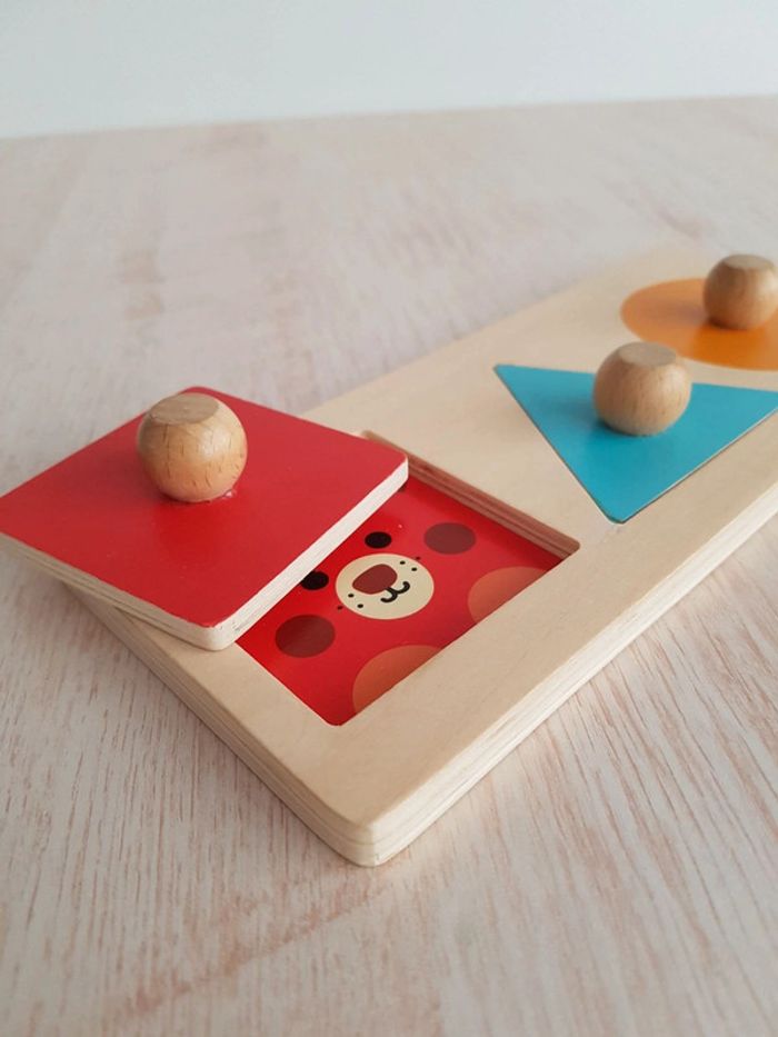 Puzzle trio Djeco et jeu disques à enfiler en bois - photo numéro 16